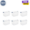 (6 pack) Sterilite Large Storage Bin, 66 Quart Clear Plastic Storage Container gallery