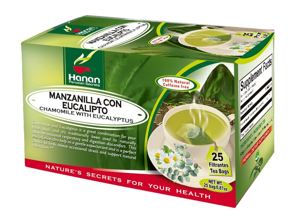 Hanan Peruvian Secrets Chamomile and Eucalyptus Herbal Tea | 100% Natural | gallery