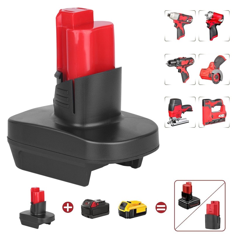 Battery Adapter For Dewalt 20V & Milwaukee 18V to Milwaukee M12 Tools - DM20M12 gallery