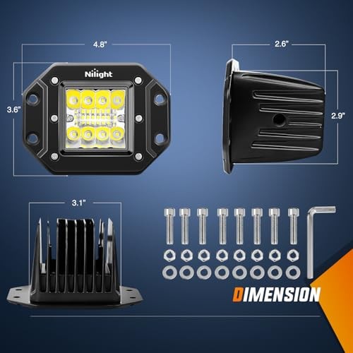 2PCS 42W LED Flush Mount Light Pods Upgraded 2Pcs 42W LED Pods +Wiring Harness gallery