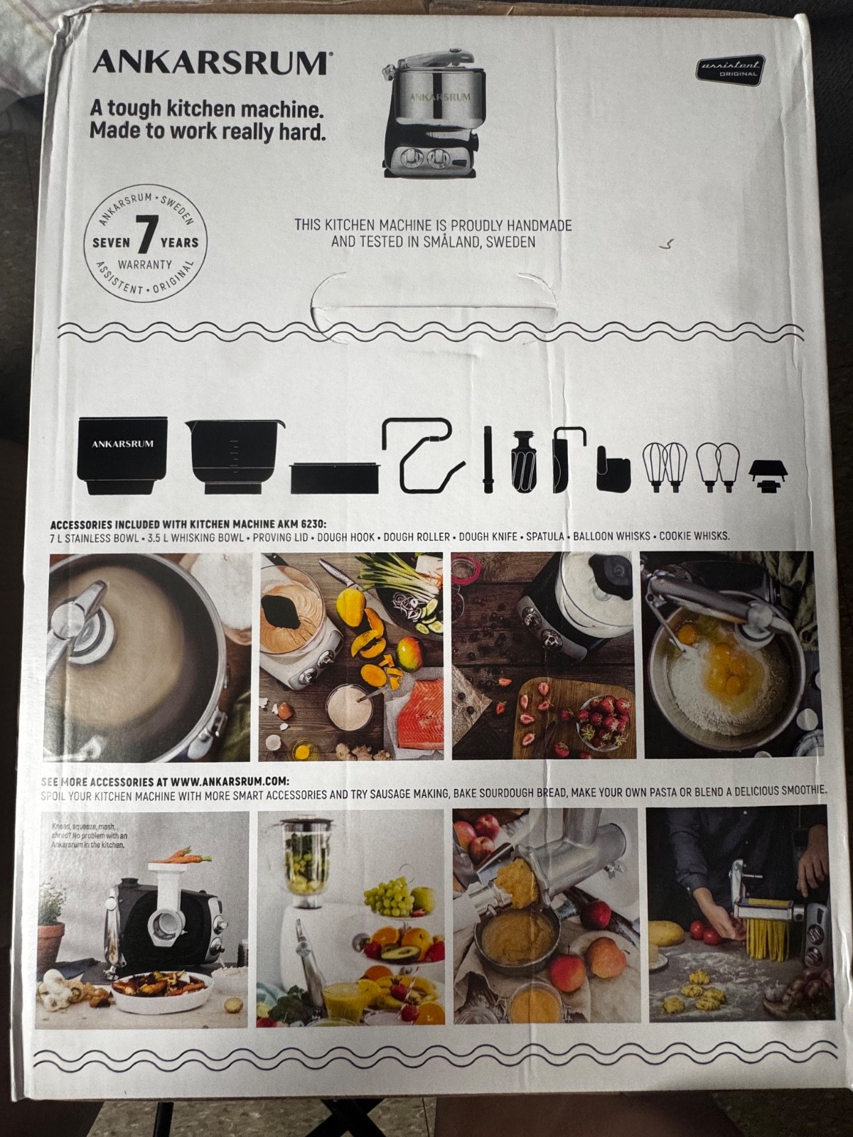 Ankarsrum Assistent Original Stand Mixer, Glossy White- Brand New Sealed gallery