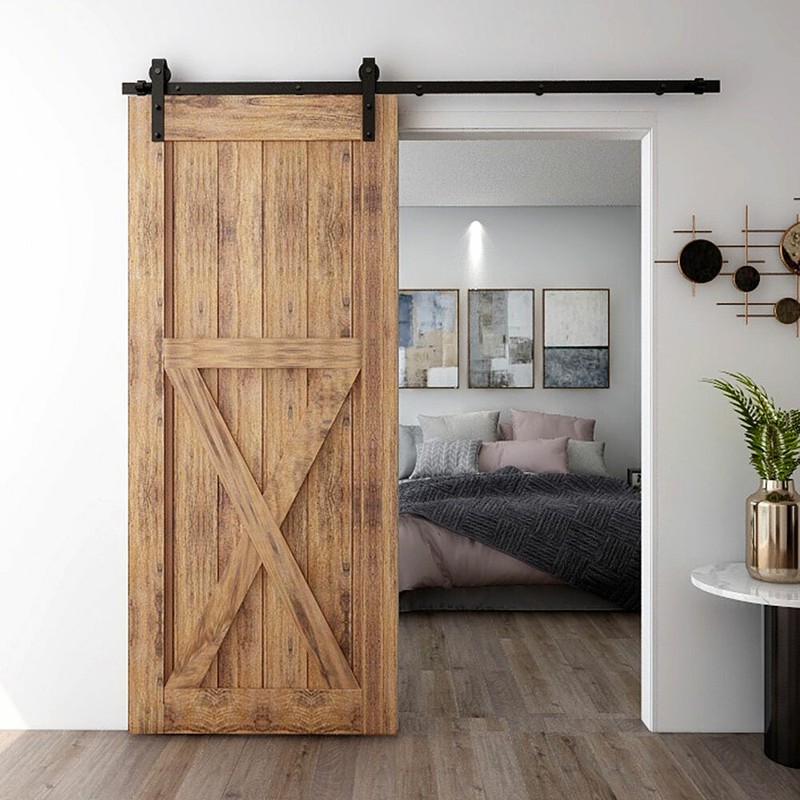 CCJH 4FT-20FT Sliding Barn Door Hardware Track Kit For Single/Double/Bypass Door gallery