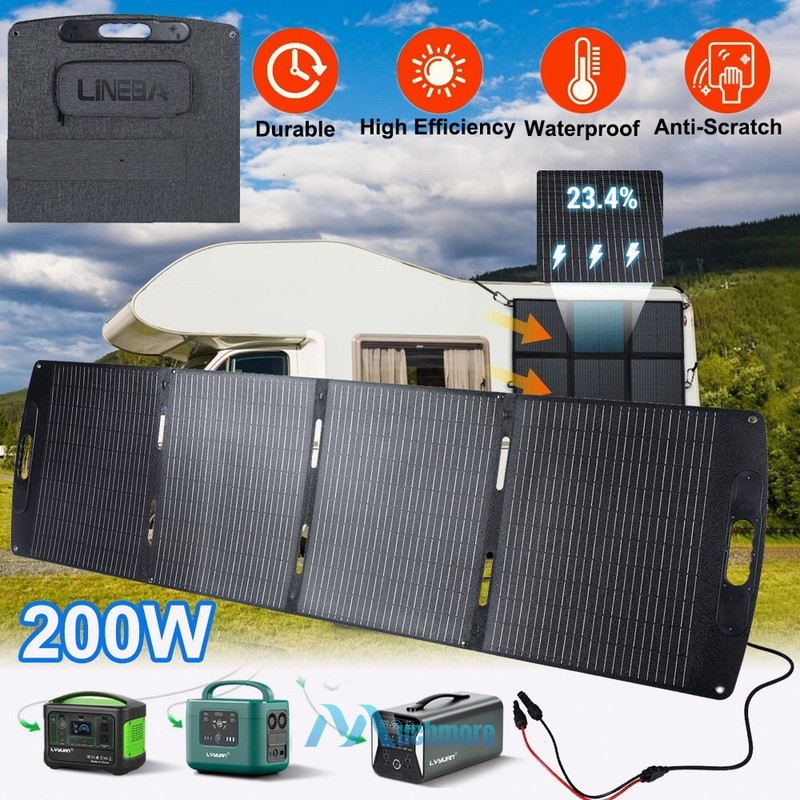 100W 200W 12V ETFE Mono Solar Panel Foldable IP68 for Power Station Easy Carry gallery