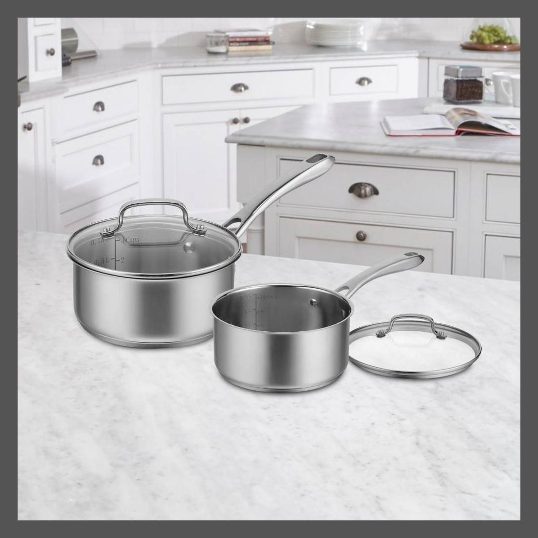 Cuisinart Classic 4pc Stainless Steel Saucepan Set (1.5qt & 3qt) - 83-4 gallery