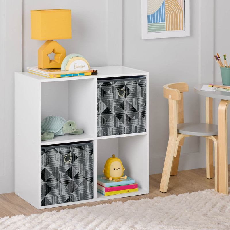 Mainstays 4 Cube Storage Organizer White Shelf Unit Home Furniture gallery