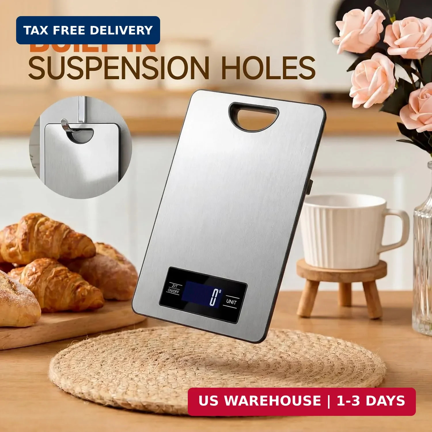 Food Scale, Digital Food Scale, Kitchen Scale with Hang Loop, 11lb Precise Bakin gallery