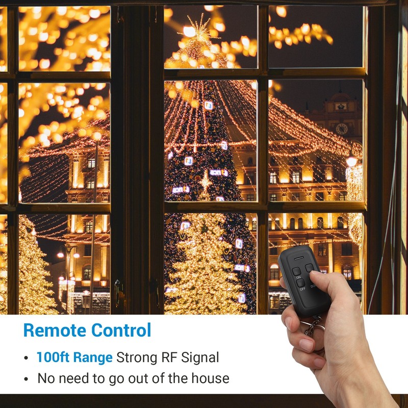 DEWENWILS Remote Control Light Dimmer Switch Plug in Weatherproof Dimmer Black gallery