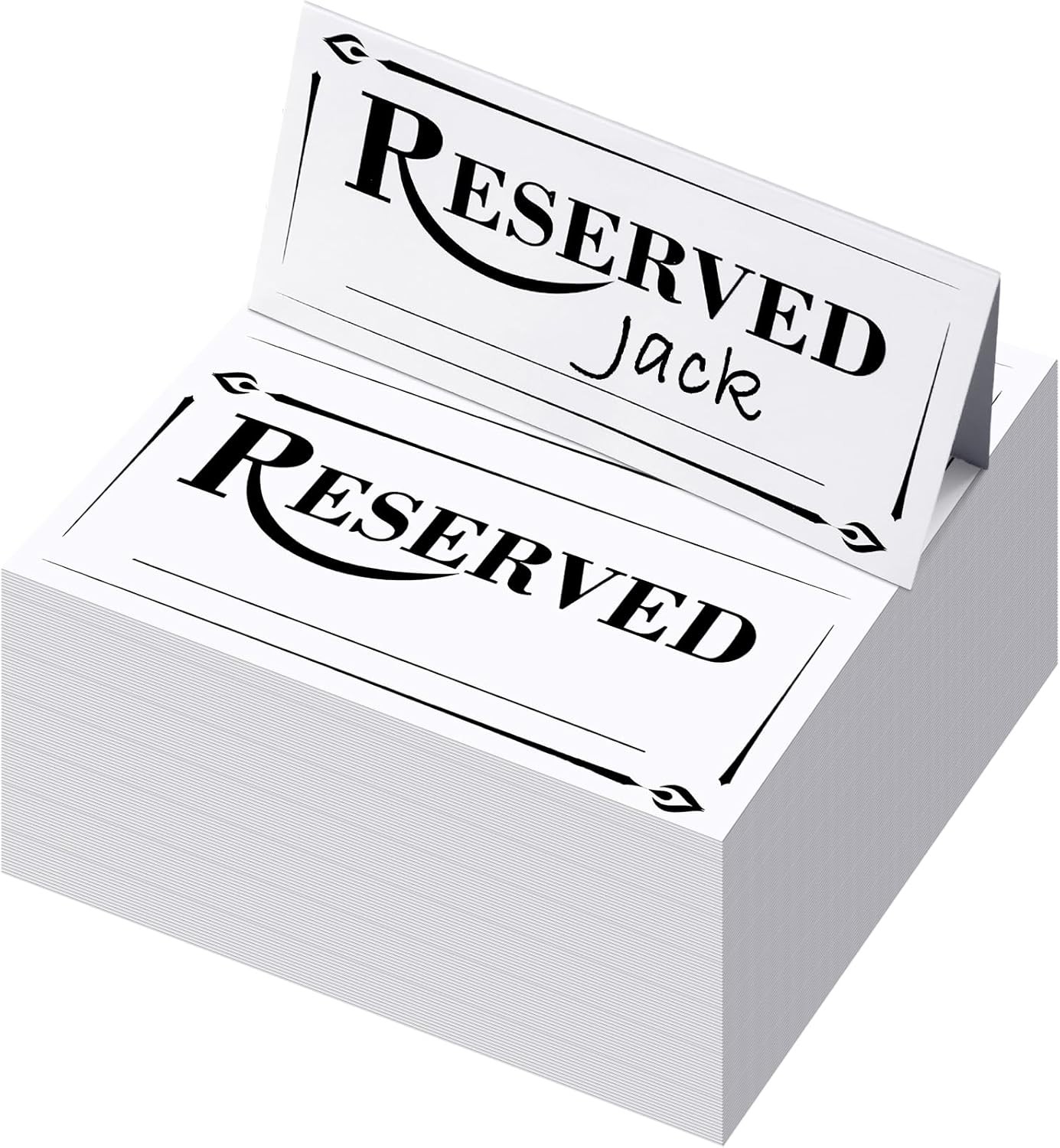 300 Pcs Paper Table Reserved Sign with Name 6 x 5.7 inches, as pictures shown gallery