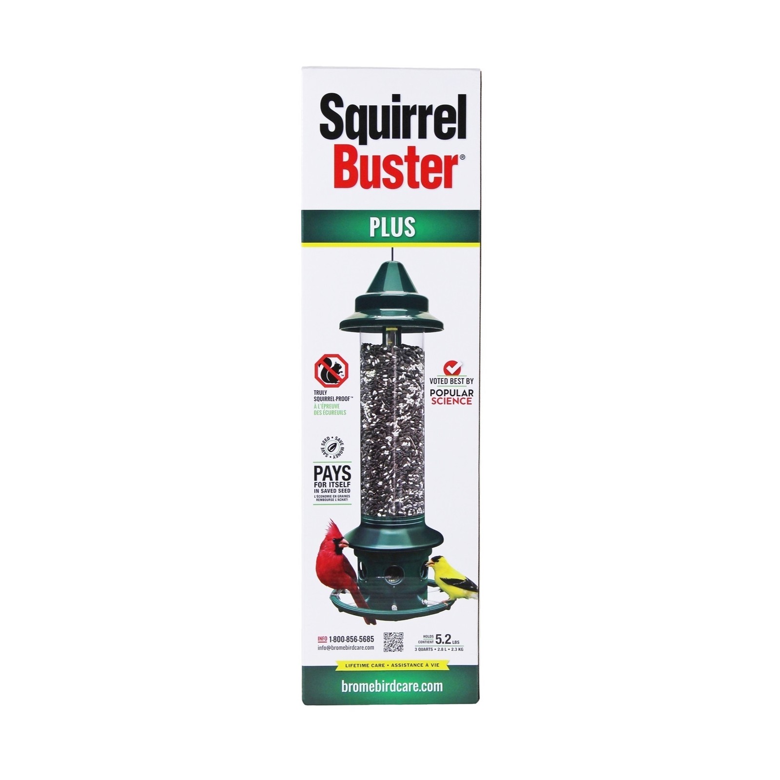 Brome 1024 Squirrel Buster Plus Wild Bird Feeder with Cardinal Perch Ring gallery