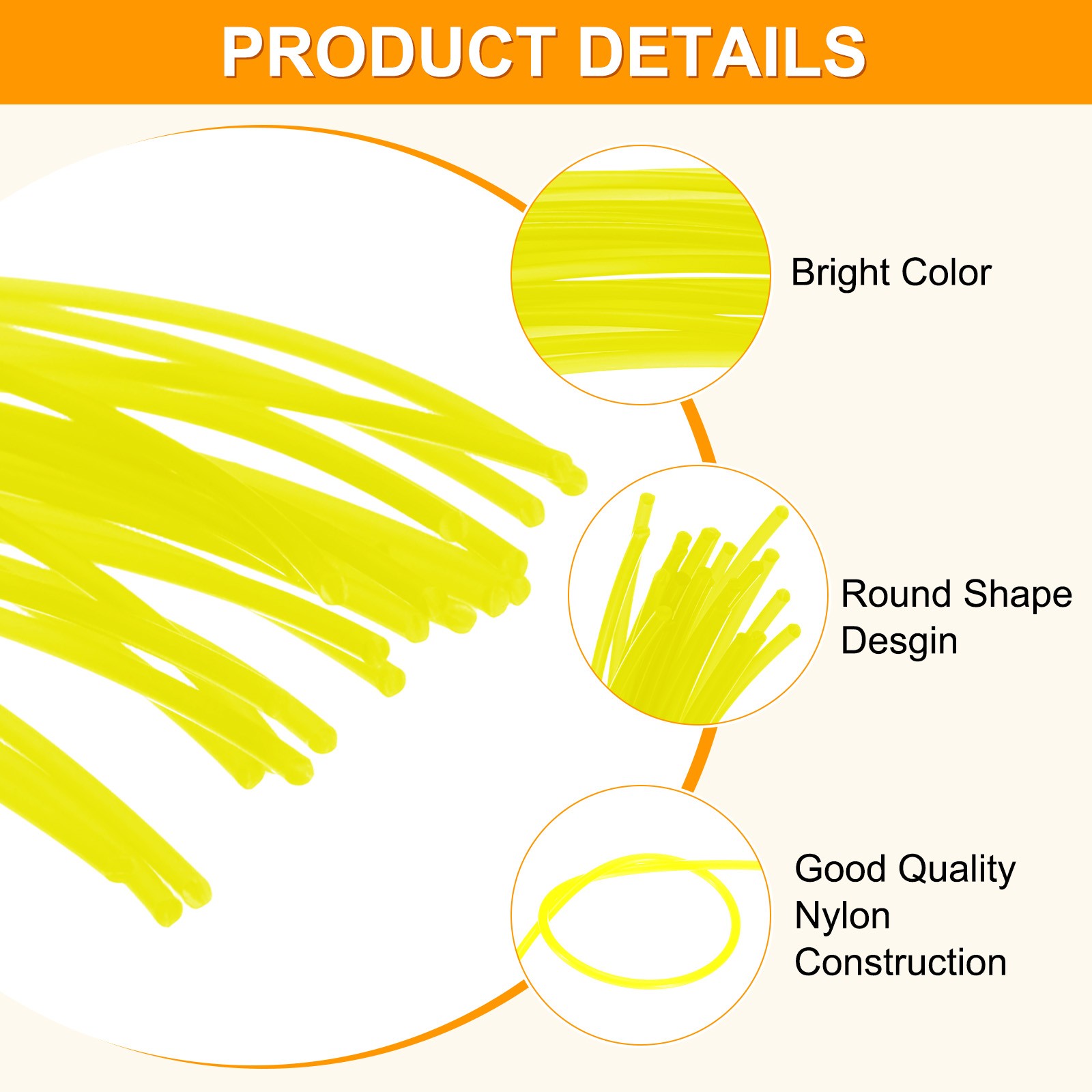 100Pcs 30x0.24cm Pre-Cut Trimmer Line Replacement, Round Nylon Line Yellow gallery