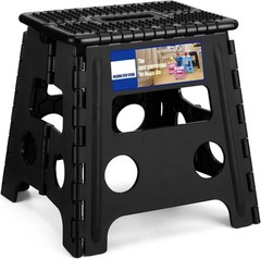 Folding Step Stool Plastic Foldable Stools Non Slip Dot Surface 13″ 16″ 17.5″