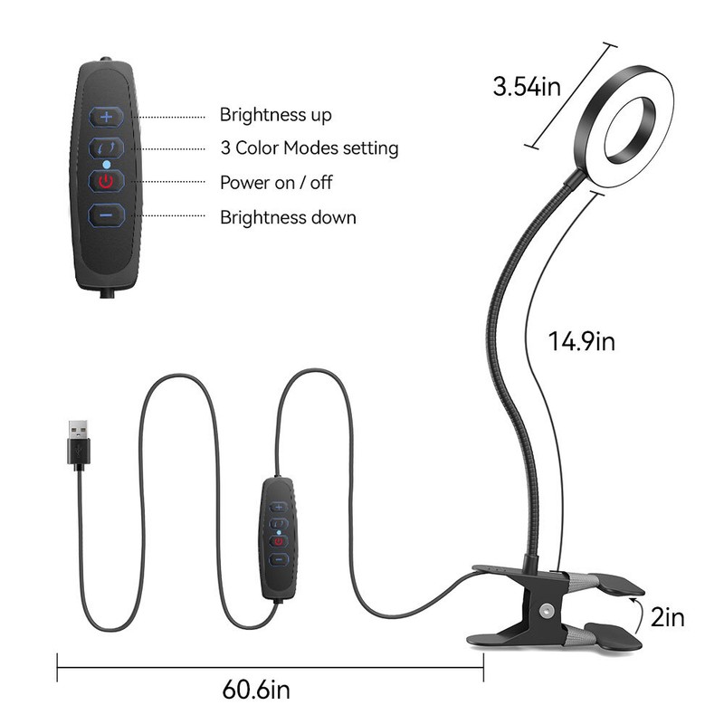 LED Desk Lamp Adjustable Swing Arm Lamp with Clamp Eye-Caring Reading Desk Light gallery