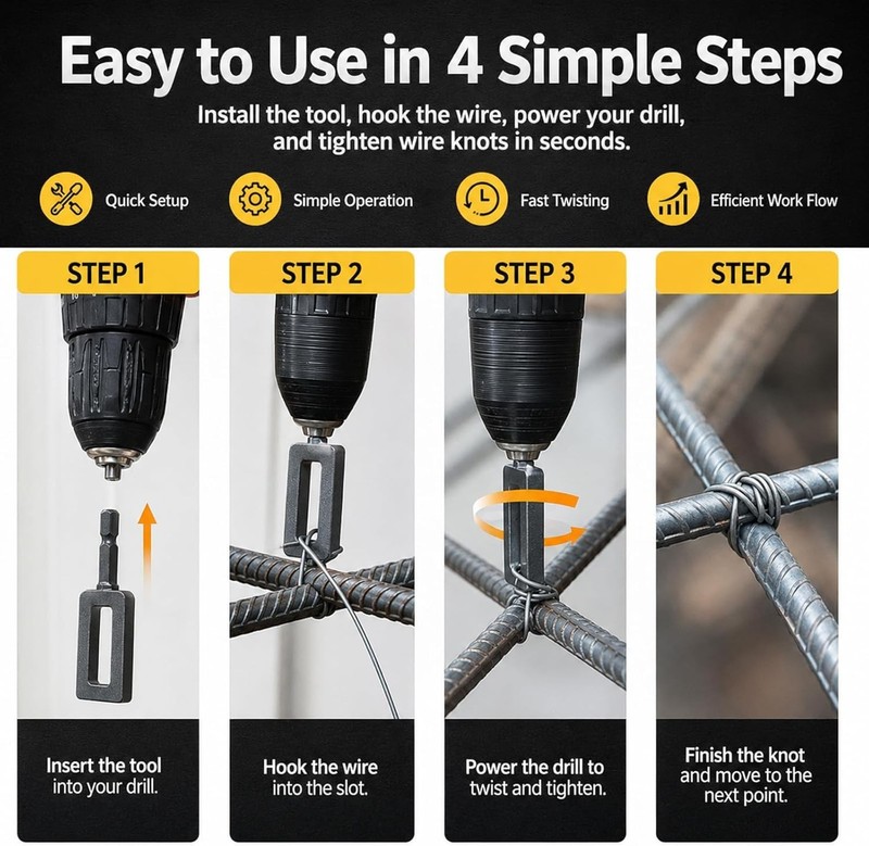 Electric Drill Wire Twisting Tool, Heavy Duty Wire Twister for Drill New~USA gallery
