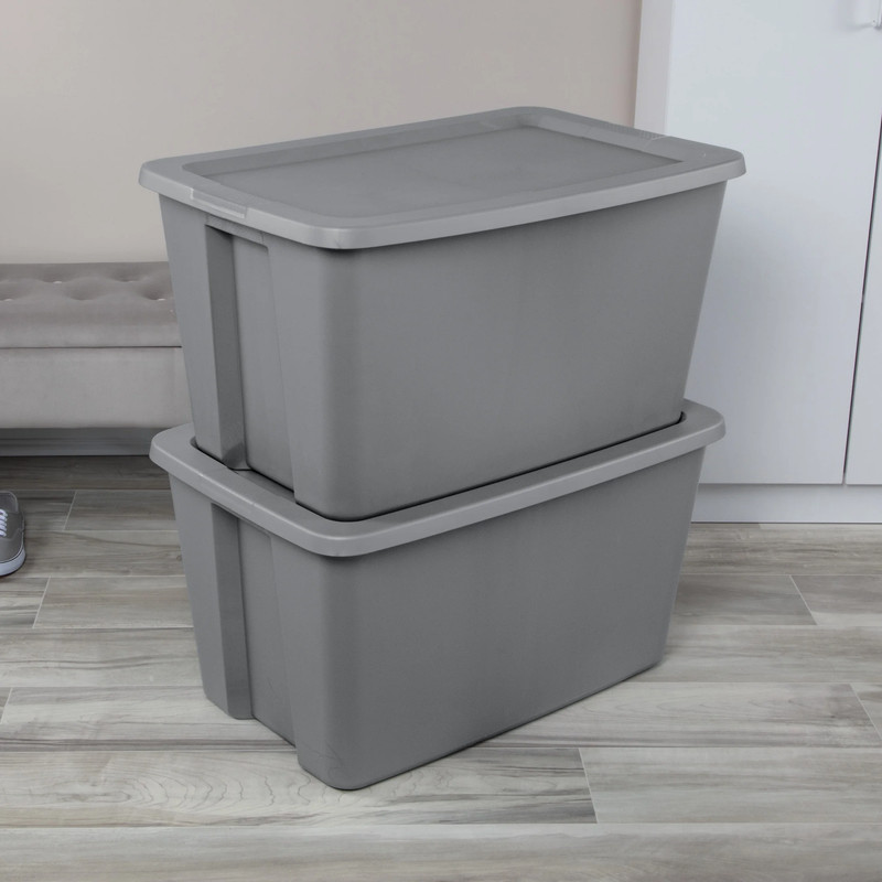 Extra Large Storage Bin, 30 Gallon Durable Plastic Storage Tote with Snap-On Lid gallery
