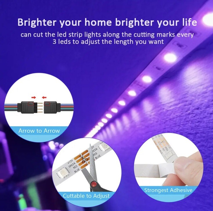 15 METER LED Strip Lights Remote Control Bedroom for Indoor Use gallery
