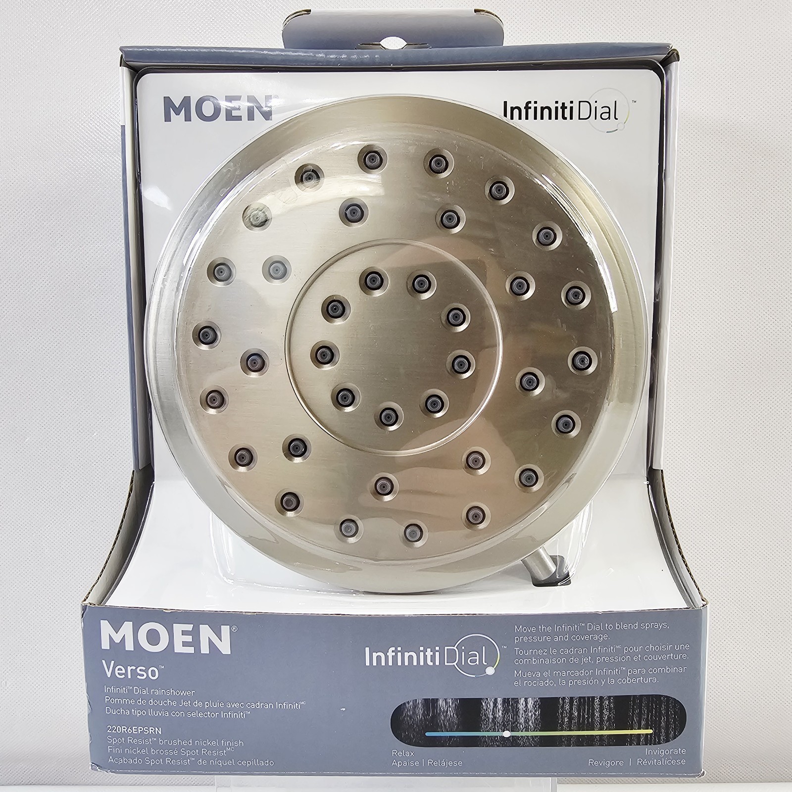 Moen Verso Shower Head Infiniti Dial Brushed Nickle #220R6EPSRN Spot Resistant gallery