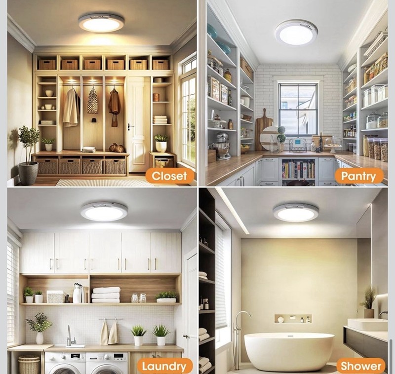 Rechargeable Motion Sensor Ceiling Light W/Remote Battery Powered Wireless 1/2/4 gallery