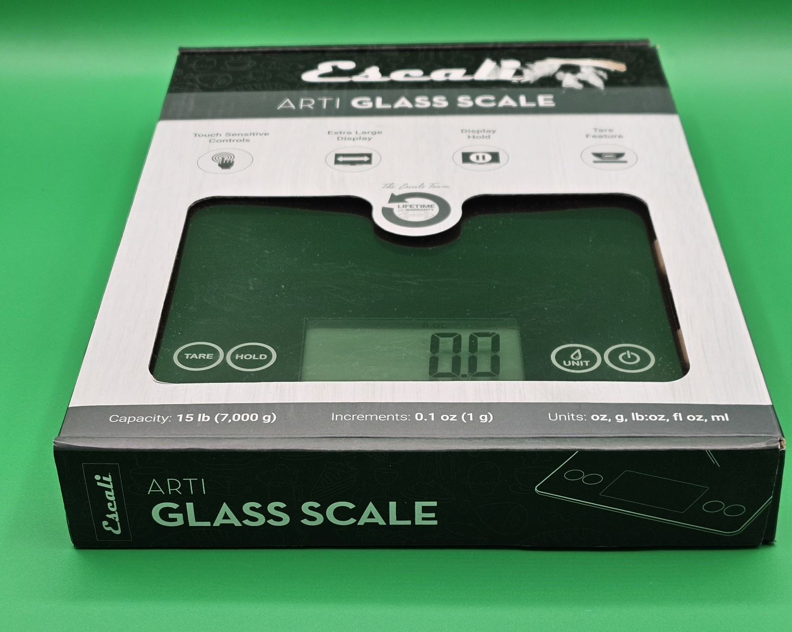 Escali Arti Glass Digital Kitchen Scale Model 15790 Black New Open Box 15 lb... gallery