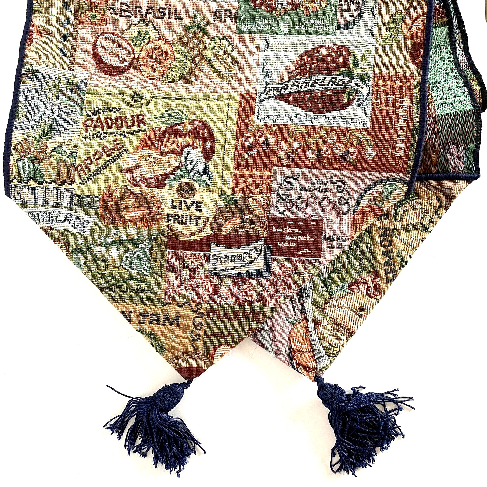 Fruits Jam Marmalade Country Theme Polyester Tapestry Tassels Table Runner 12x70 gallery