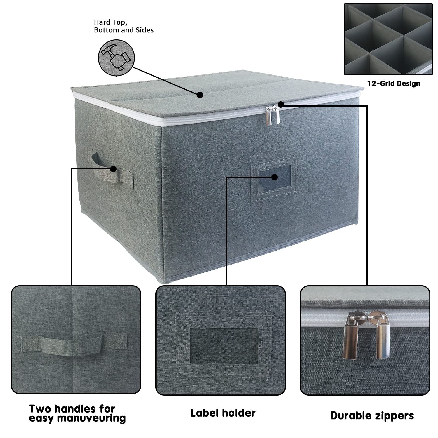 Boczif Wine Glass Storage Cases, Stemware Storage Chest Boxes with Dividers, ... gallery