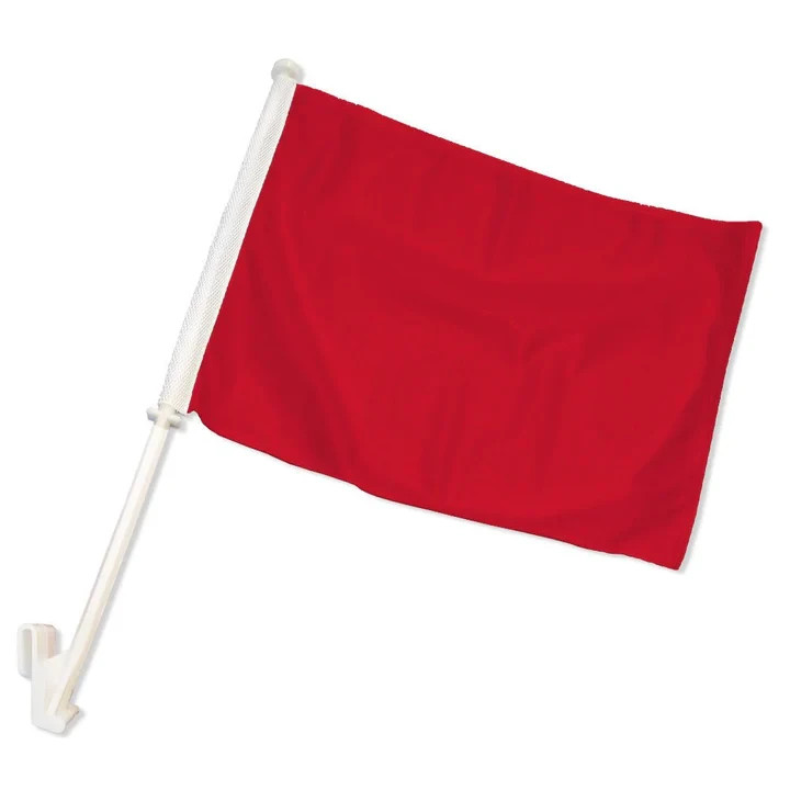 1 Dozen Red 12x15in Double-Sided Solid Color Sublimated Window Car Flags gallery