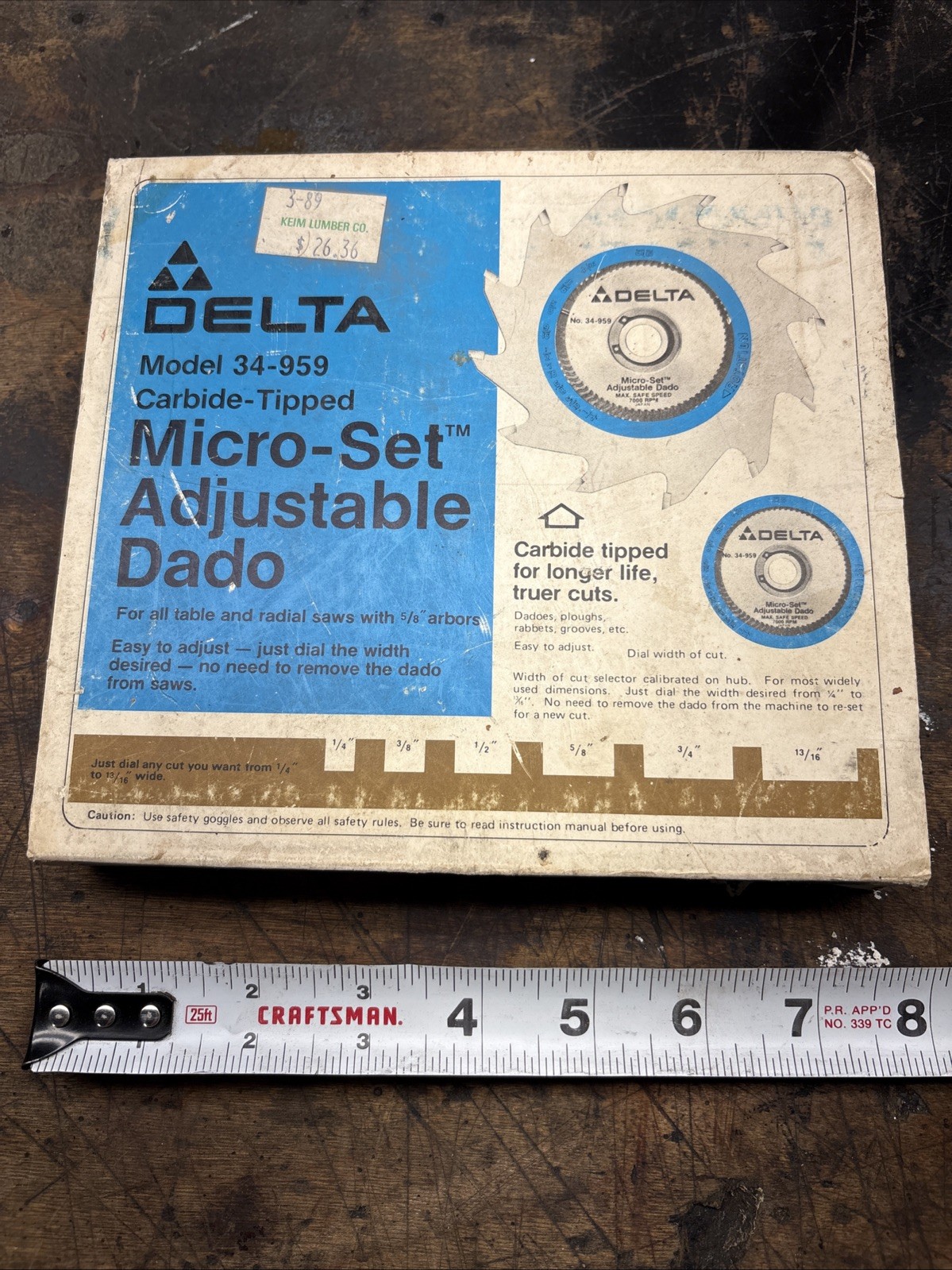 Delta 34-959 Carbide Tipped Micro-Set Adjustable Dado - 5/8” 5/8 Arbor gallery