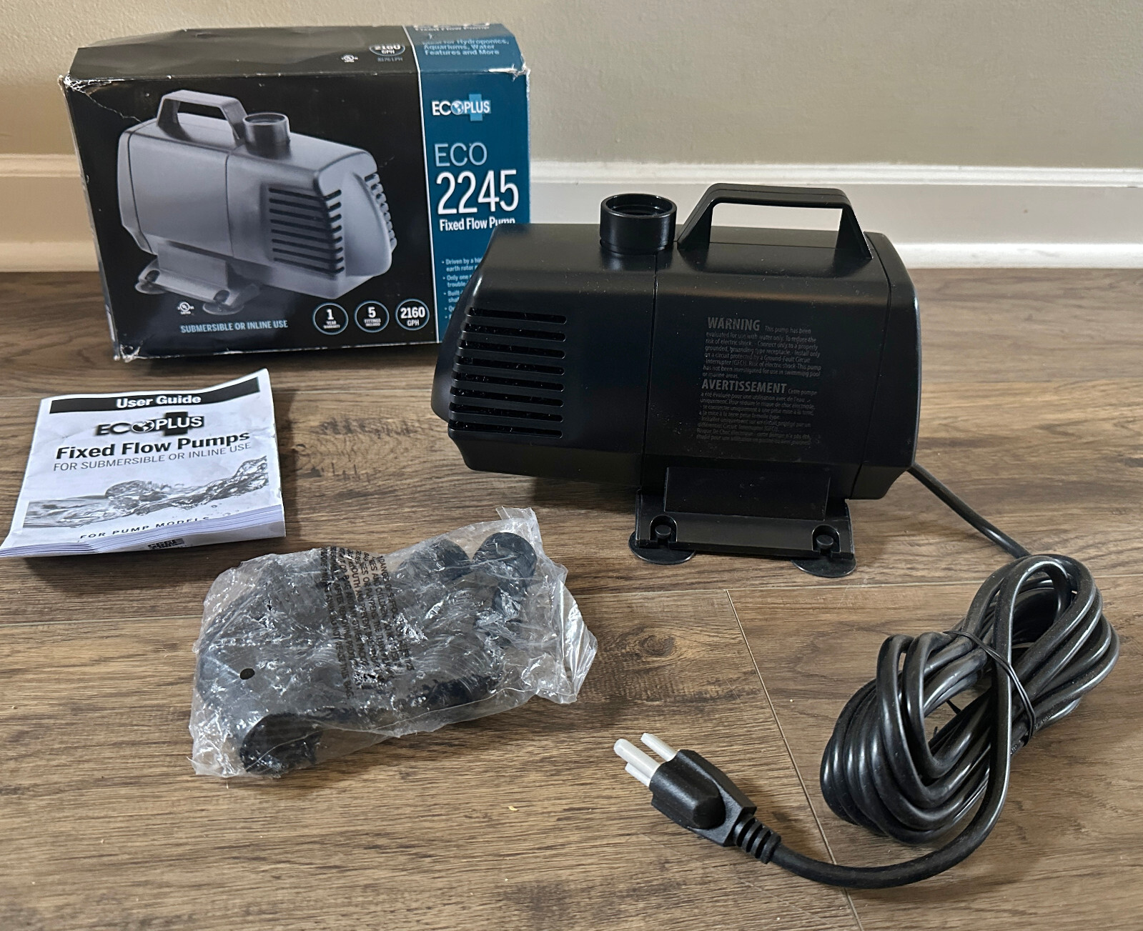 EcoPlus® 728333 ECO-2245 Fixed Flow Submersible / Inline Pump, 2166 GPH gallery
