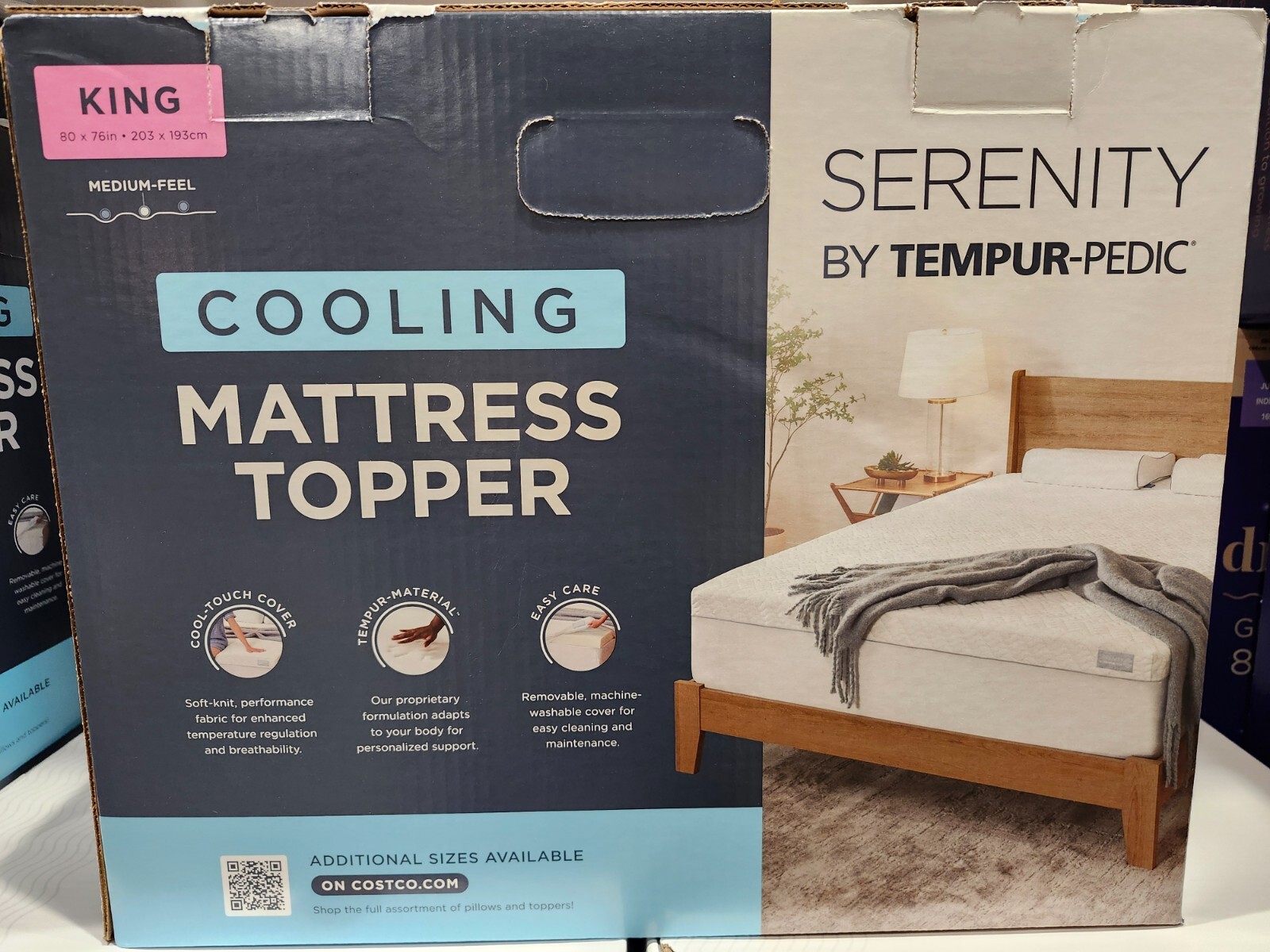 Serenity Tempur-Pedic 3 Inch Cooling Memory Foam Mattress Topper King gallery