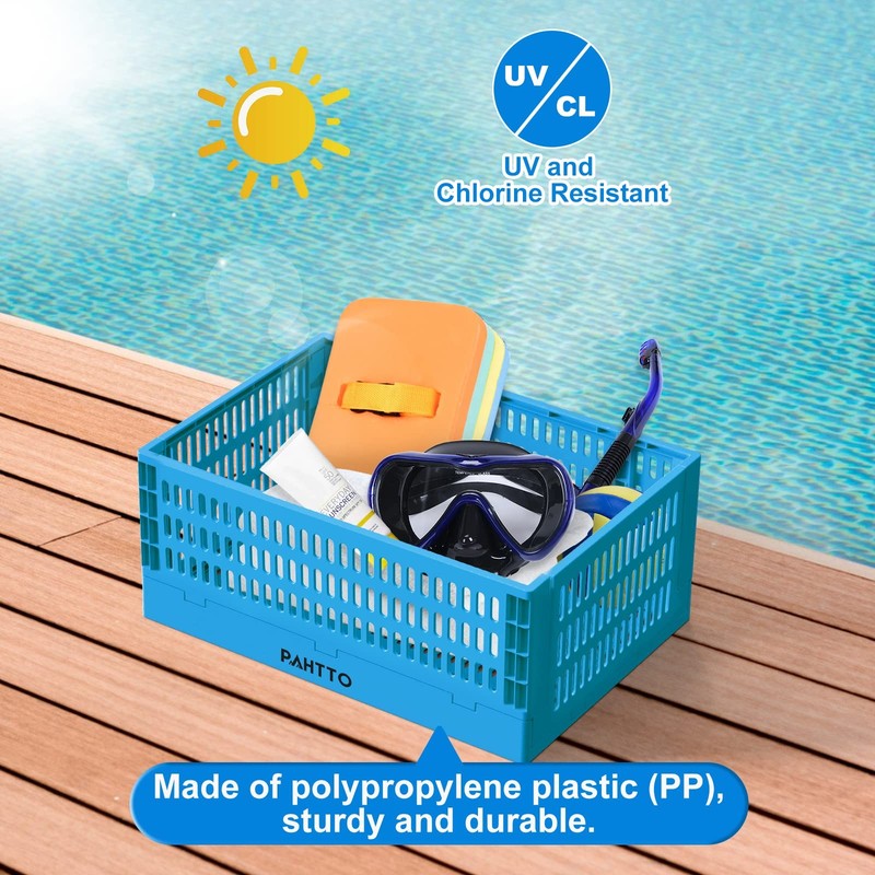 Pahtto Poolside Storage Basket Foldable Above Ground Pool Storage Basket For gallery