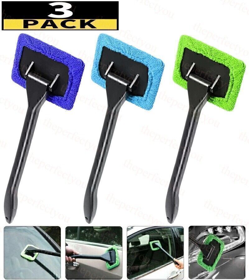 3 Pack Window Windshield Cleaning Tool Microfiber Car Wiper Cleaner Glass Brush gallery