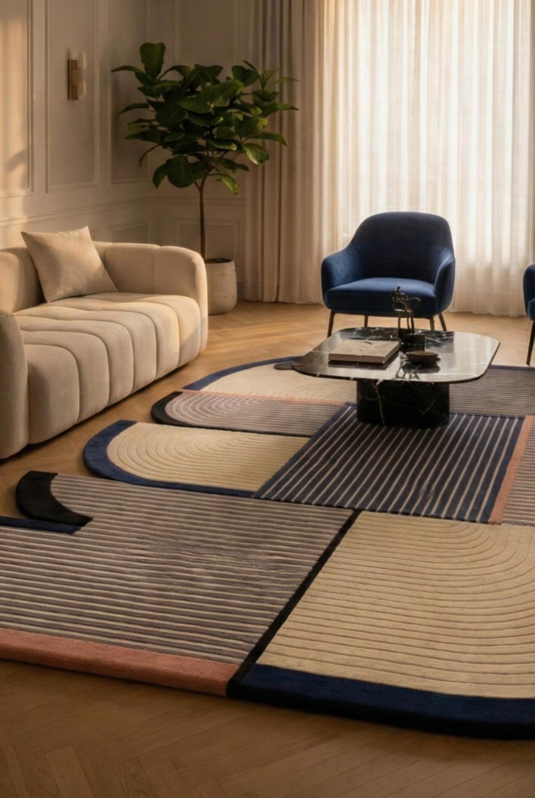 Handmade Rug | Irregular Rug | Wool Rugs | Living Room Rug | Tufted A469 gallery