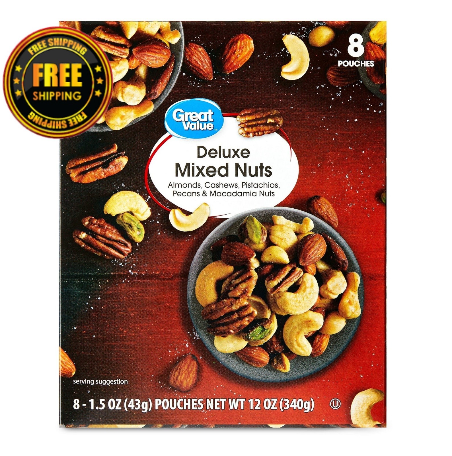 Great Value Deluxe Mixed Nuts – 1.5 oz, 8 Count gallery