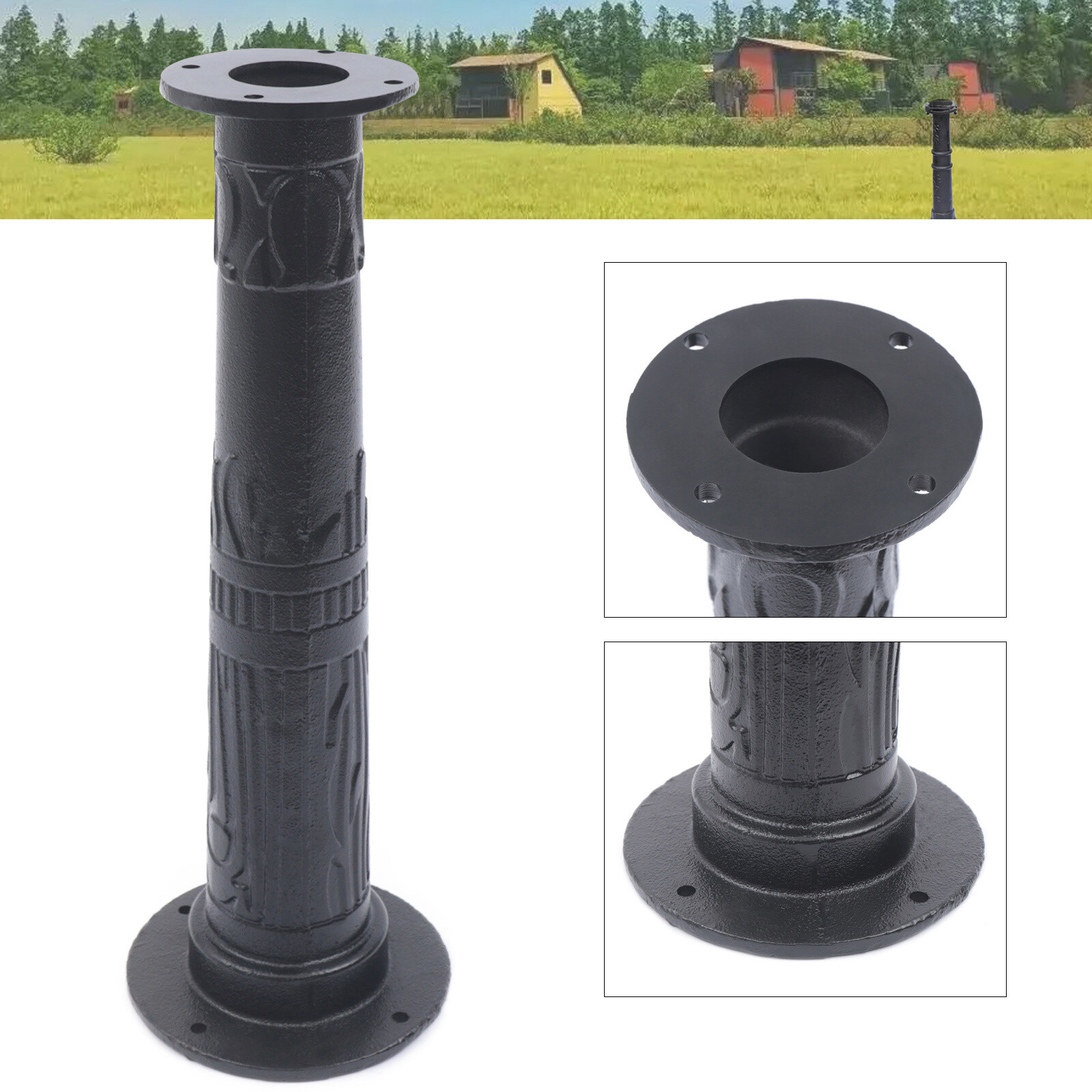 22cm*65cm Pitcher Pump Base Black Cast Iron Hand Pump Stand For Yard Garden gallery