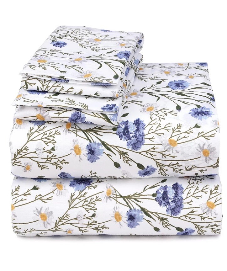 RUVANTI 100% Pure Premium Cotton Sheets Queen Size 4 Pcs Set, Breathable gallery