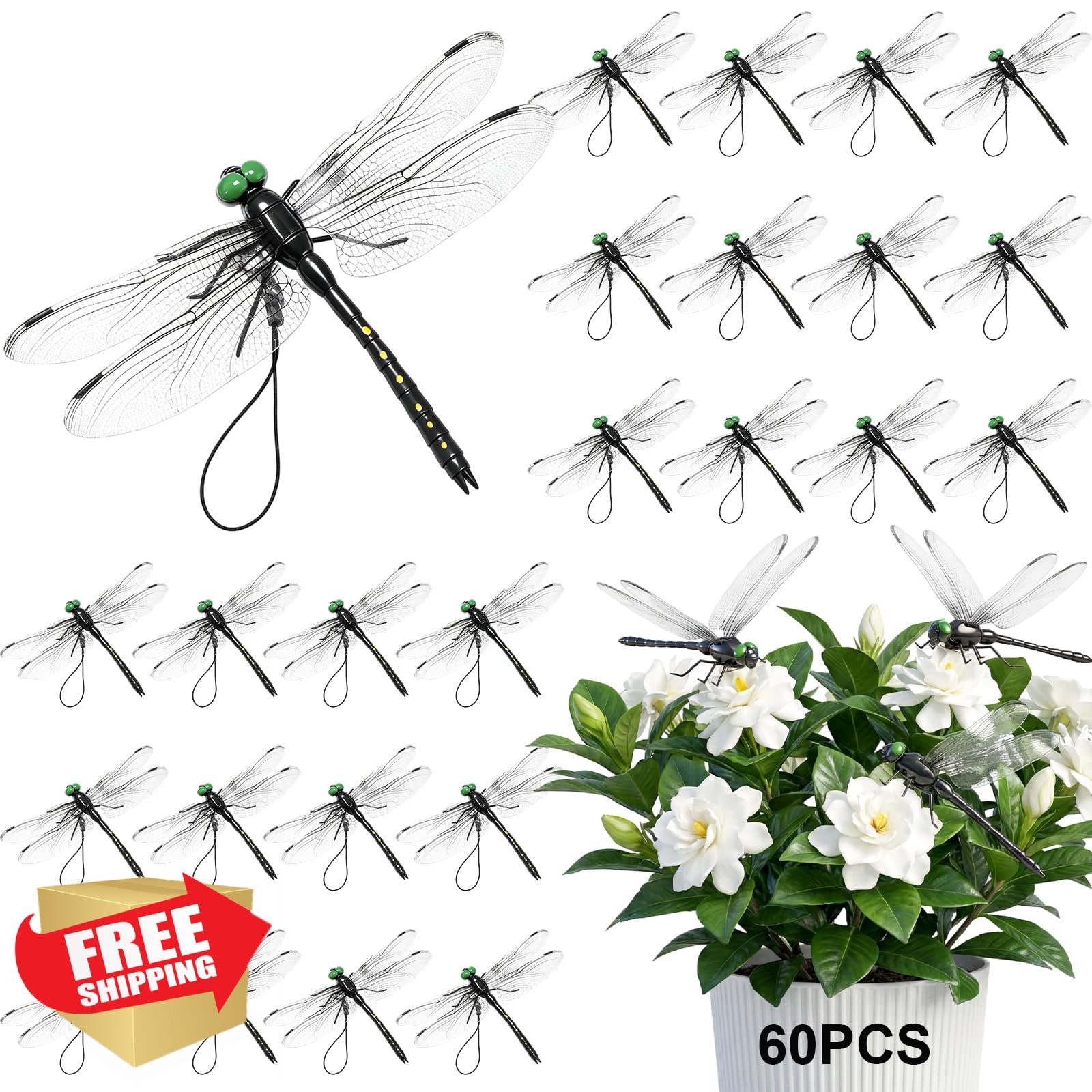 Mysora 36 Realistic Dragonfly Clips Black gallery