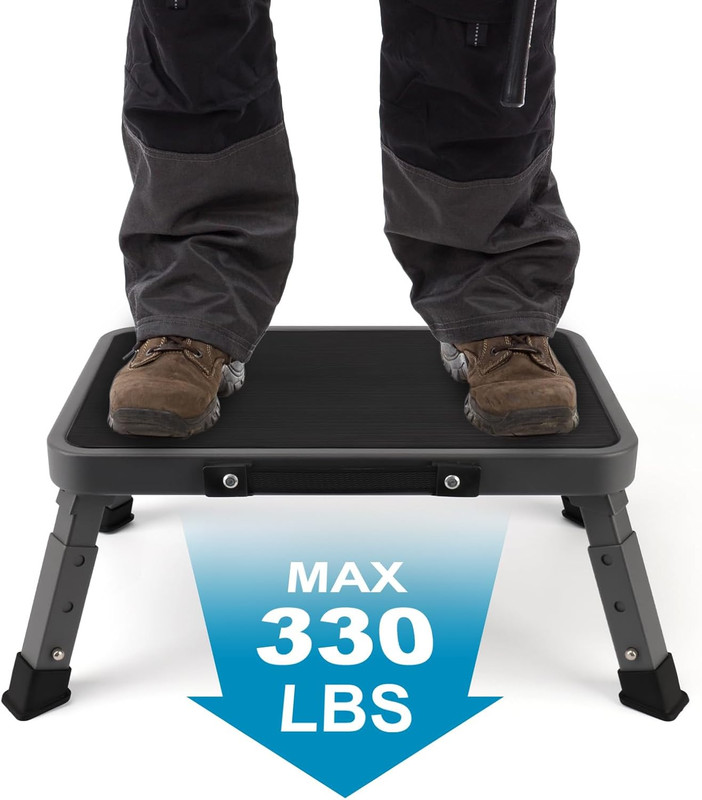 Folding Step Stool, Adjustable Step Stool with Non-Slip Platform, 330 Lbs gallery