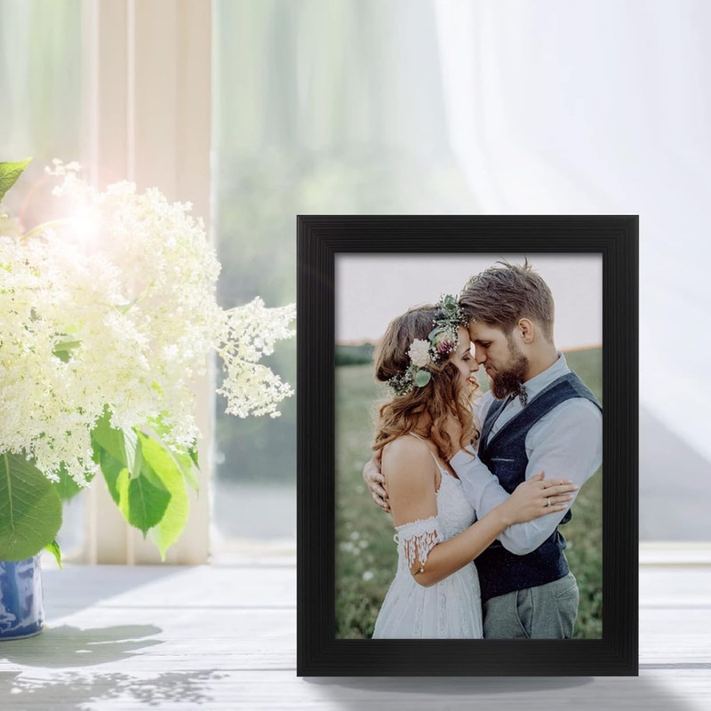 2 Pack 5X7 Picture Frame, Black for Wall and Tabletop Display, Resistant Plastic gallery
