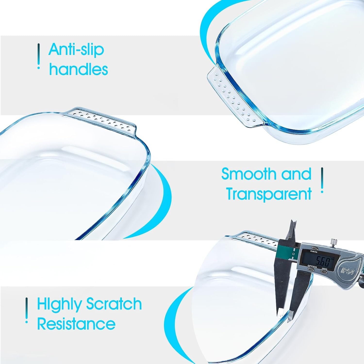 Large Glass Baking Dish Set Easy Grab Oven Safe Glass Pan gallery