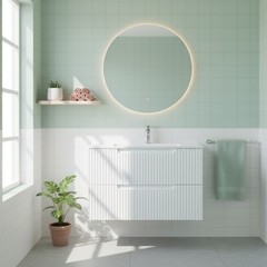 Vanity Unit Without Sink Floating Design Features Two Spacious Drawers