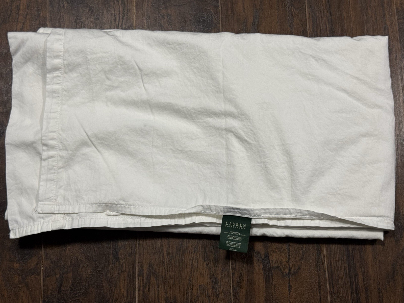 Lauren Ralph Lauren Dunham Sateen White cotton Flat sheet Size King gallery