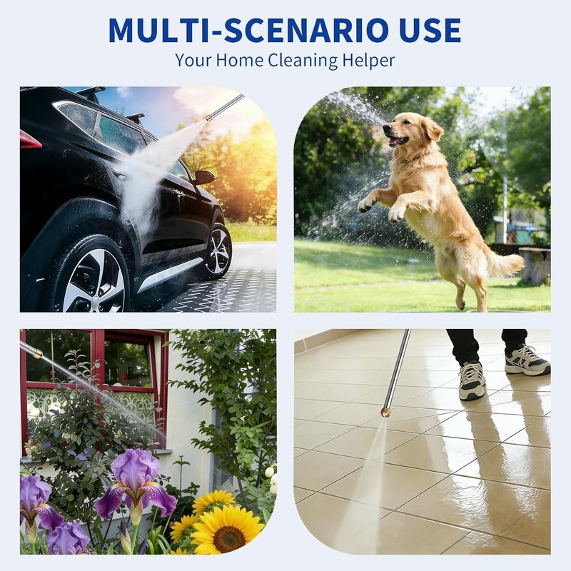 Ergonomic High Pressure Hose Attachment with Dual Spray for Gardening & Cleaning gallery