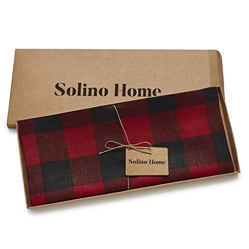 Linen Check Table Runner 48 inch – 100% Pure Linen 14 x 48 Inch Red & Black gallery