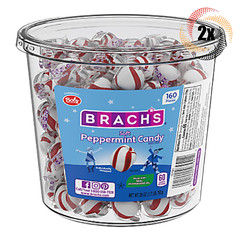 2x Tubs Brach’s Mint Soft Peppermints Candy | 160 Count | 28oz | Formerly Bob’s