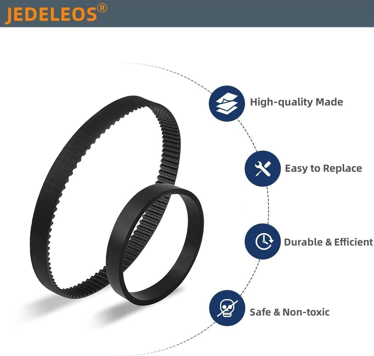 JEDELEOS Replacement Belt Set for Bissell 3071 PowerForce PowerBrush Pet XL and gallery