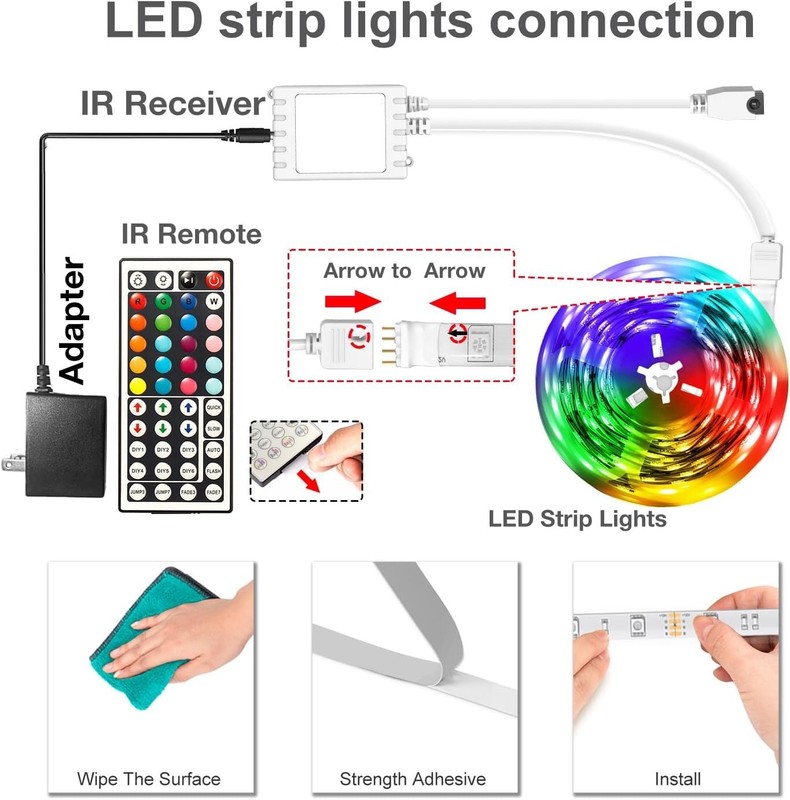 100Ft LED Strip Lights, Smart Light with App Remote Control, RGB LED Lights for gallery