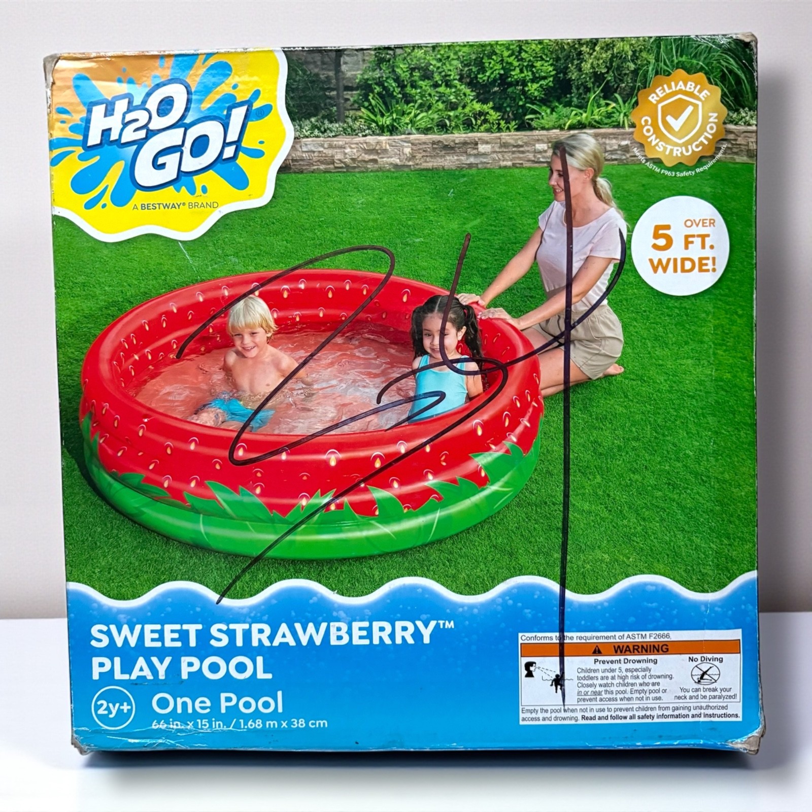 H2OGo Bestway Sweet Strawberry Inflatable Play Pool (51145E) gallery