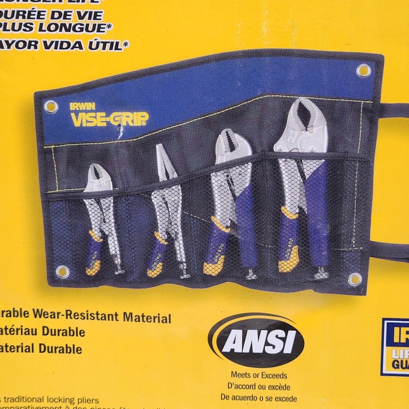 IRWIN 4 Piece Original Locking Pliers Set Plain Grip Handle Pouch Included gallery