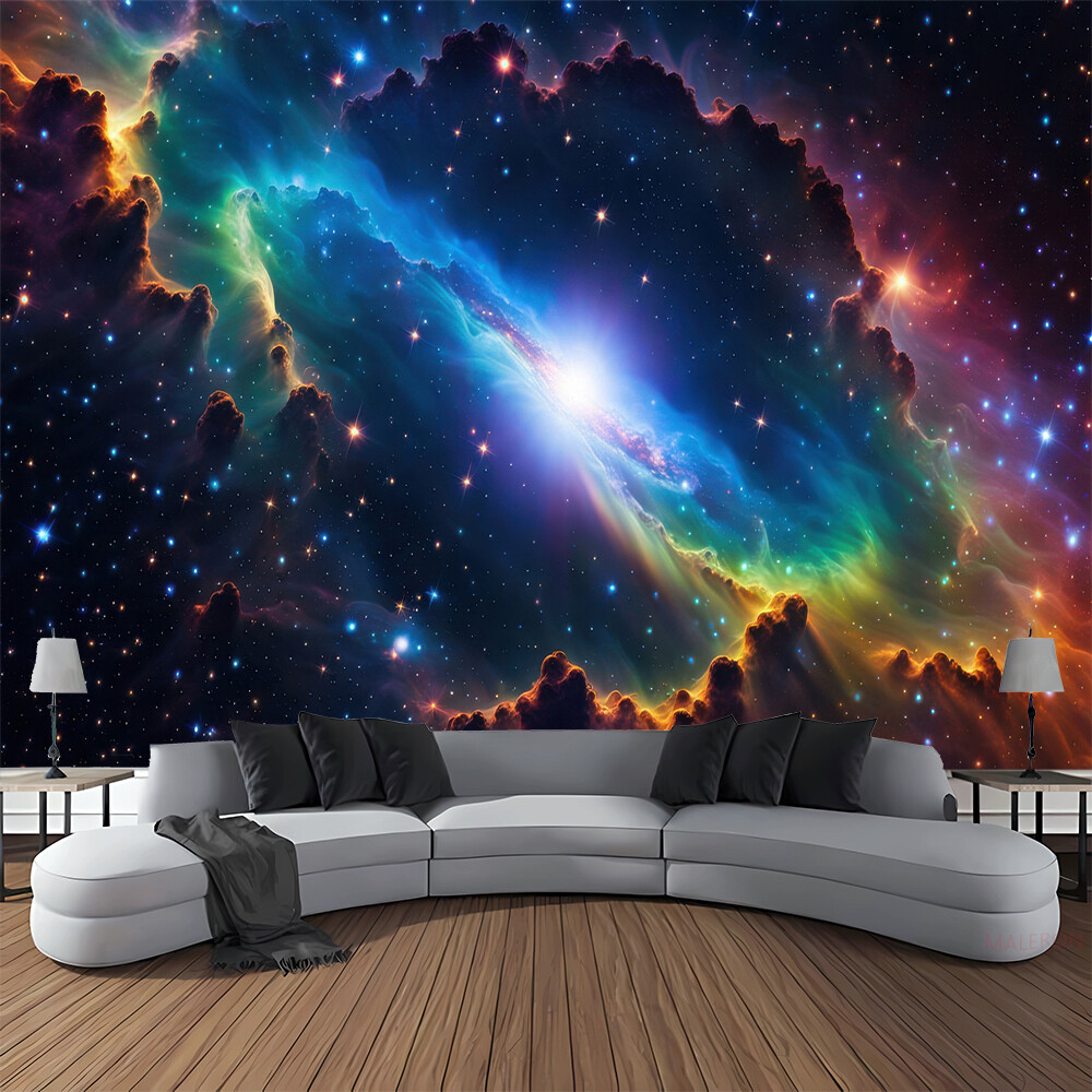 Extra Large Nebula Galaxy Tapestry Outer Space Wall Hanging Backdrop Decor Art gallery