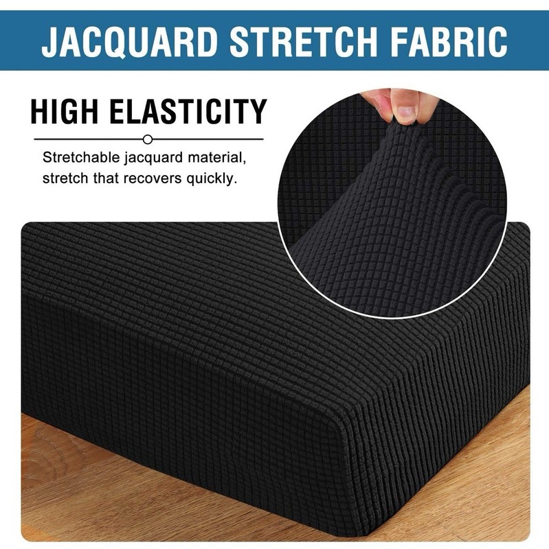 H.VERSAILTEX Super Stretch Individual Seat Cushion Covers Sofa Couch 3 Pack gallery