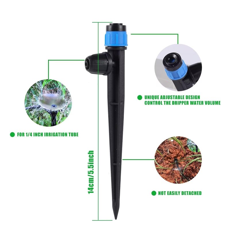 25 Pcs Drip Irrigation Emitters 360° Adjustable Sprayers for 1/4" Garden Tubing gallery